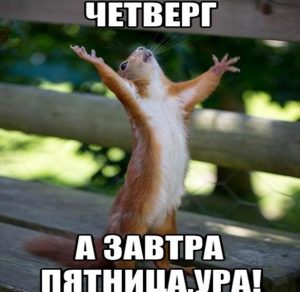 Скачать бесплатно Смешная картинка с надписью четверг на сайте WishesCards.ru