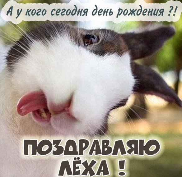 Скачать бесплатно Смешная открытка с днем рождения Леха на сайте WishesCards.ru