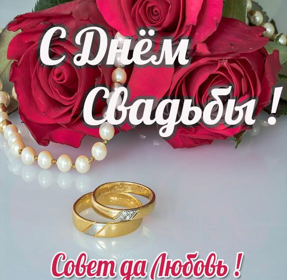 Скачать бесплатно Стильная картинка с днем свадьбы на сайте WishesCards.ru