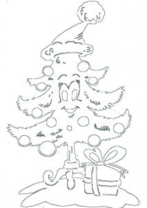 Скачать бесплатно Трафарет новогодней елки из бумаги на окно на сайте WishesCards.ru
