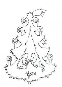 Скачать бесплатно Трафарет новогодней елки на окно на сайте WishesCards.ru