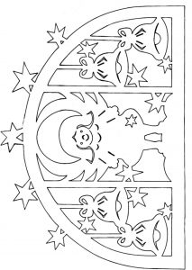 Скачать бесплатно Трафарет новогодняя поделка из бумаги на окно на сайте WishesCards.ru