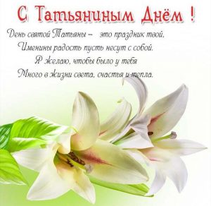 Скачать бесплатно Виртуальная открытка с красивым поздравлением с днем Татьяны на сайте WishesCards.ru