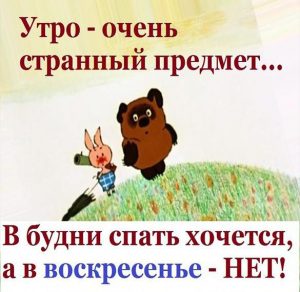 Скачать бесплатно Воскресная утренняя прикольная картинка на сайте WishesCards.ru